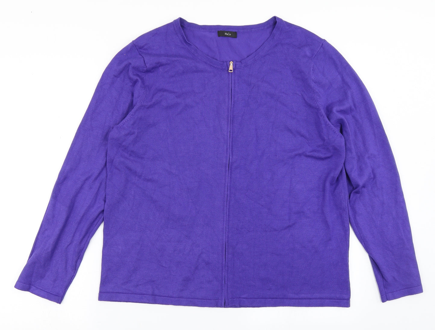 M&Co Womens Purple  Knit Cardigan Jumper Size 20
