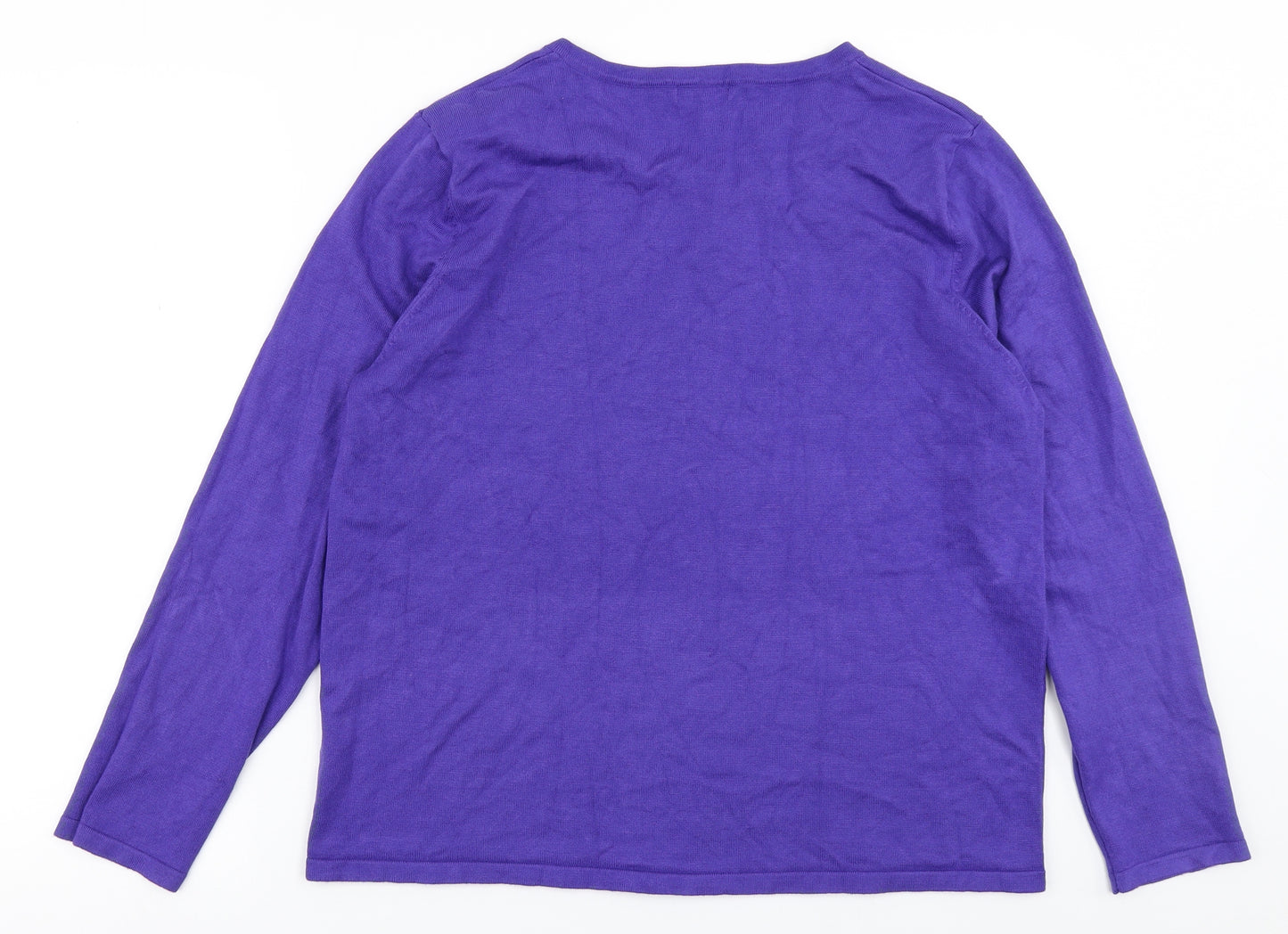 M&Co Womens Purple  Knit Cardigan Jumper Size 20
