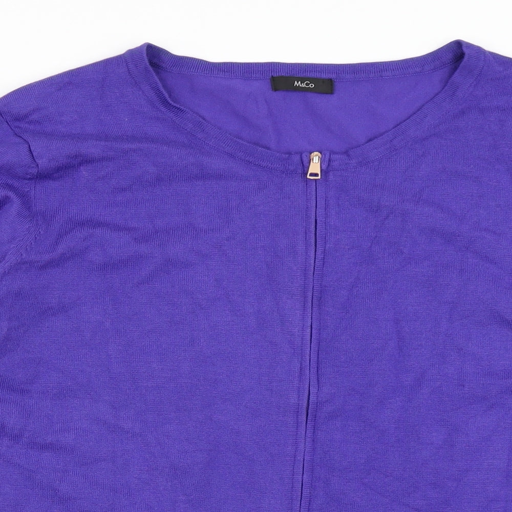 M&Co Womens Purple  Knit Cardigan Jumper Size 20