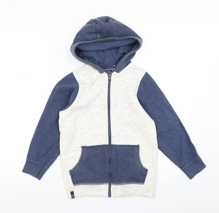 TU Boys Blue Colourblock Full Zip Hoodie Size 9 Years