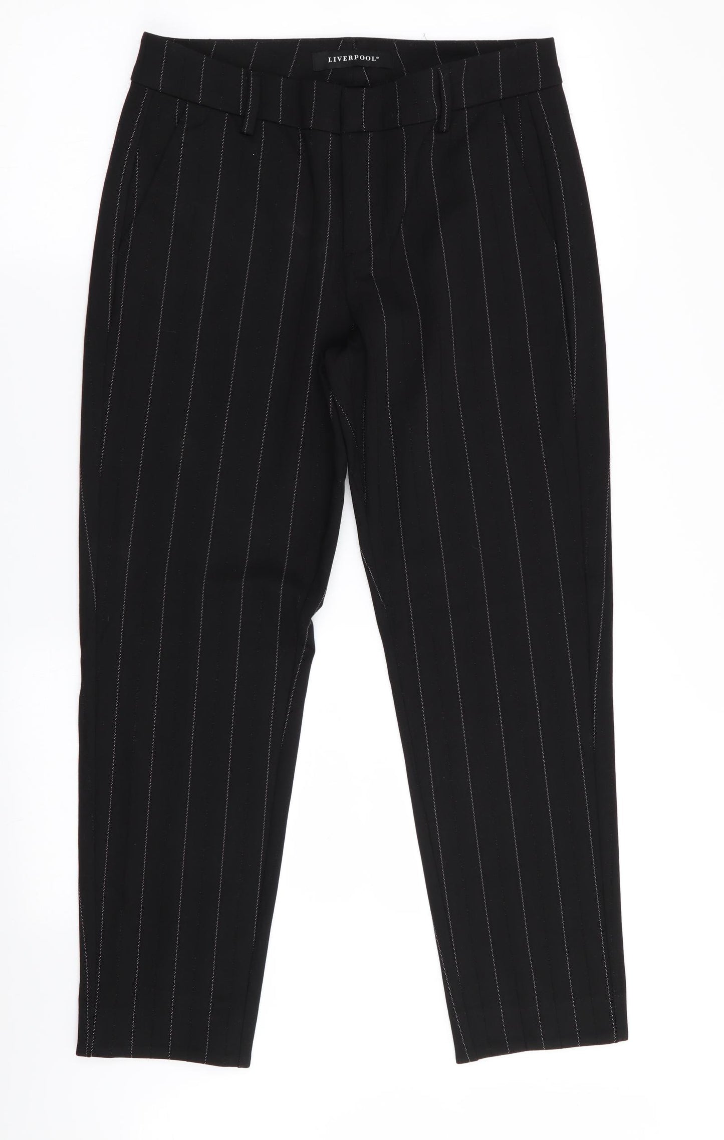 liverpool Womens Black Striped  Trousers  Size 8 L28 in