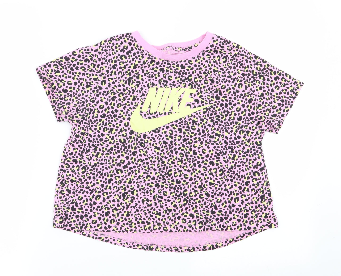 Nike Girls Multicoloured Animal Print  Basic T-Shirt Size 12-13 Years