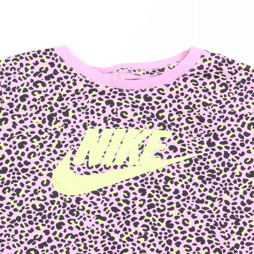 Nike Girls Multicoloured Animal Print  Basic T-Shirt Size 12-13 Years