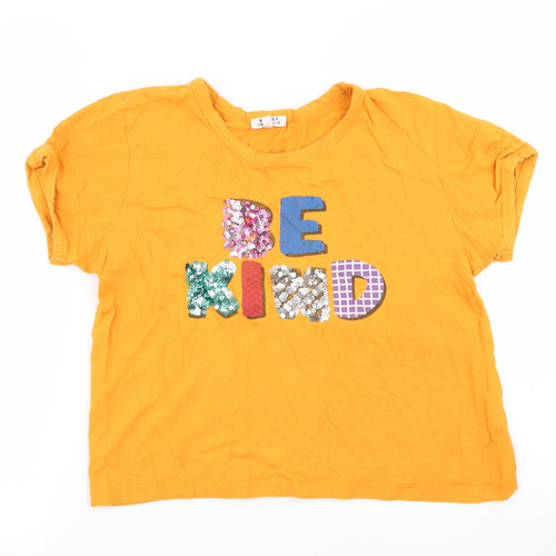 messy bun just chillin Girls Yellow   Basic T-Shirt Size M