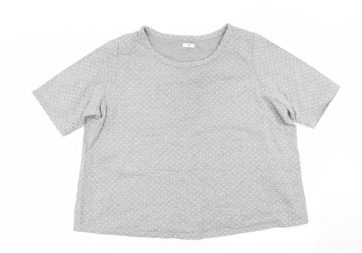 River Island Womens Grey Polka Dot Top Pyjama Top Size 12