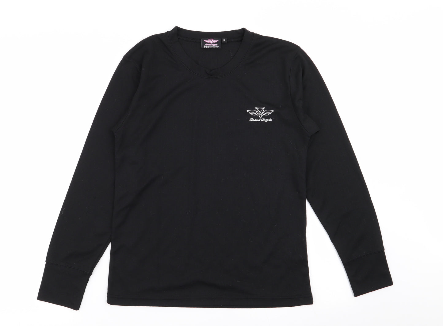 Board Angels Womens Black   Basic T-Shirt Size 12