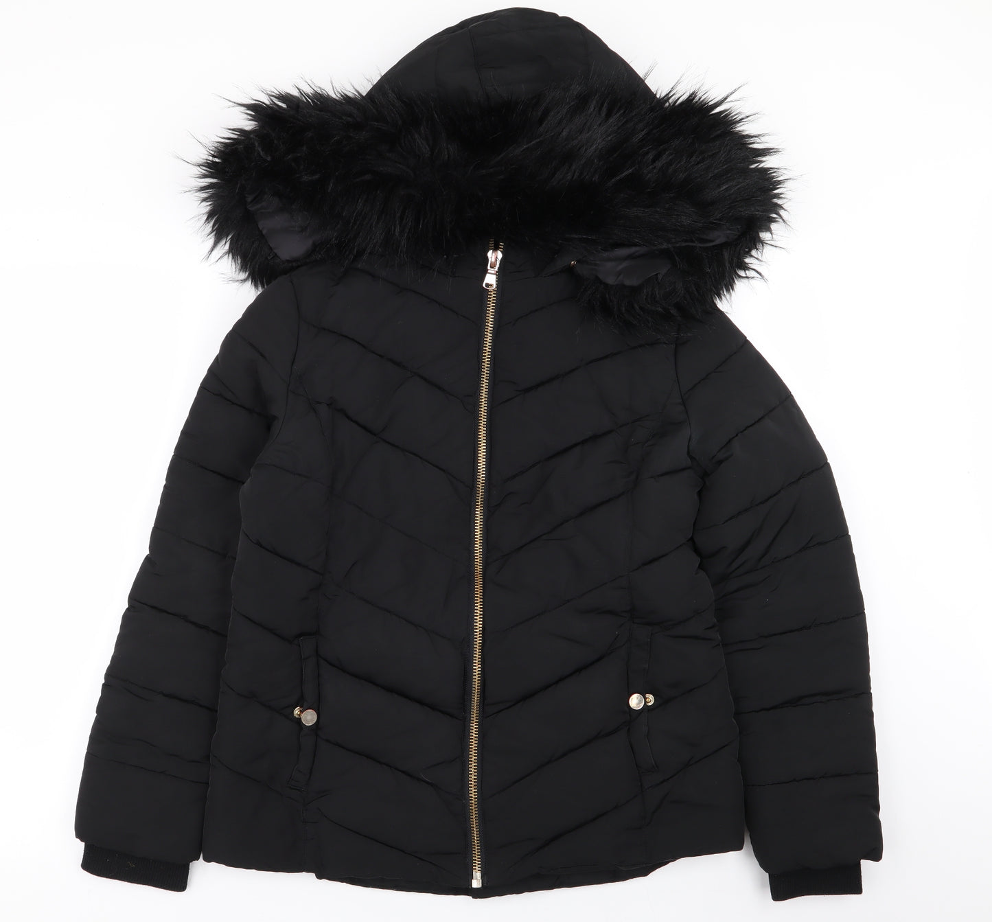 Miss Selfridge Womens Black   Parka Coat Size 10