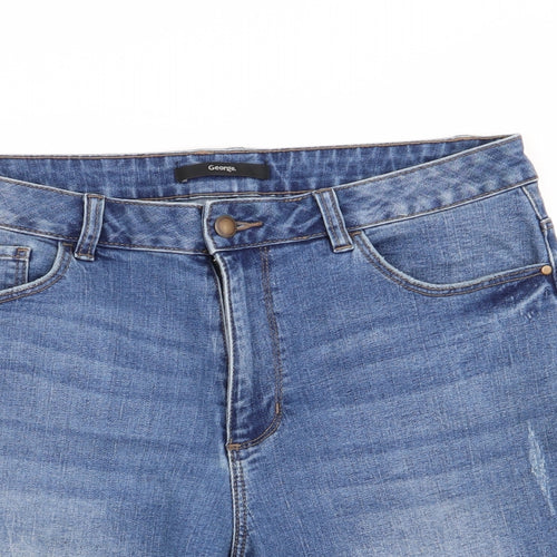 Asda George Womens Blue   Hot Pants Shorts Size 14 - denim shorts