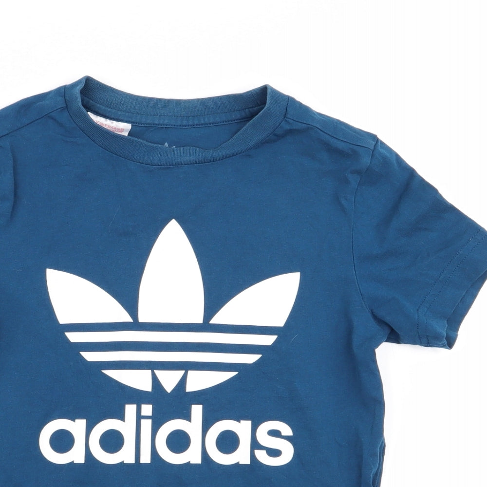adodas Boys Blue   Basic T-Shirt Size 6-7 Years