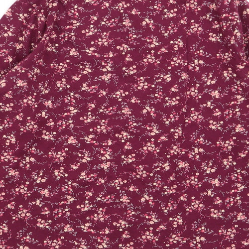 M  Girls Red Floral  Basic T-Shirt Size 8 Years