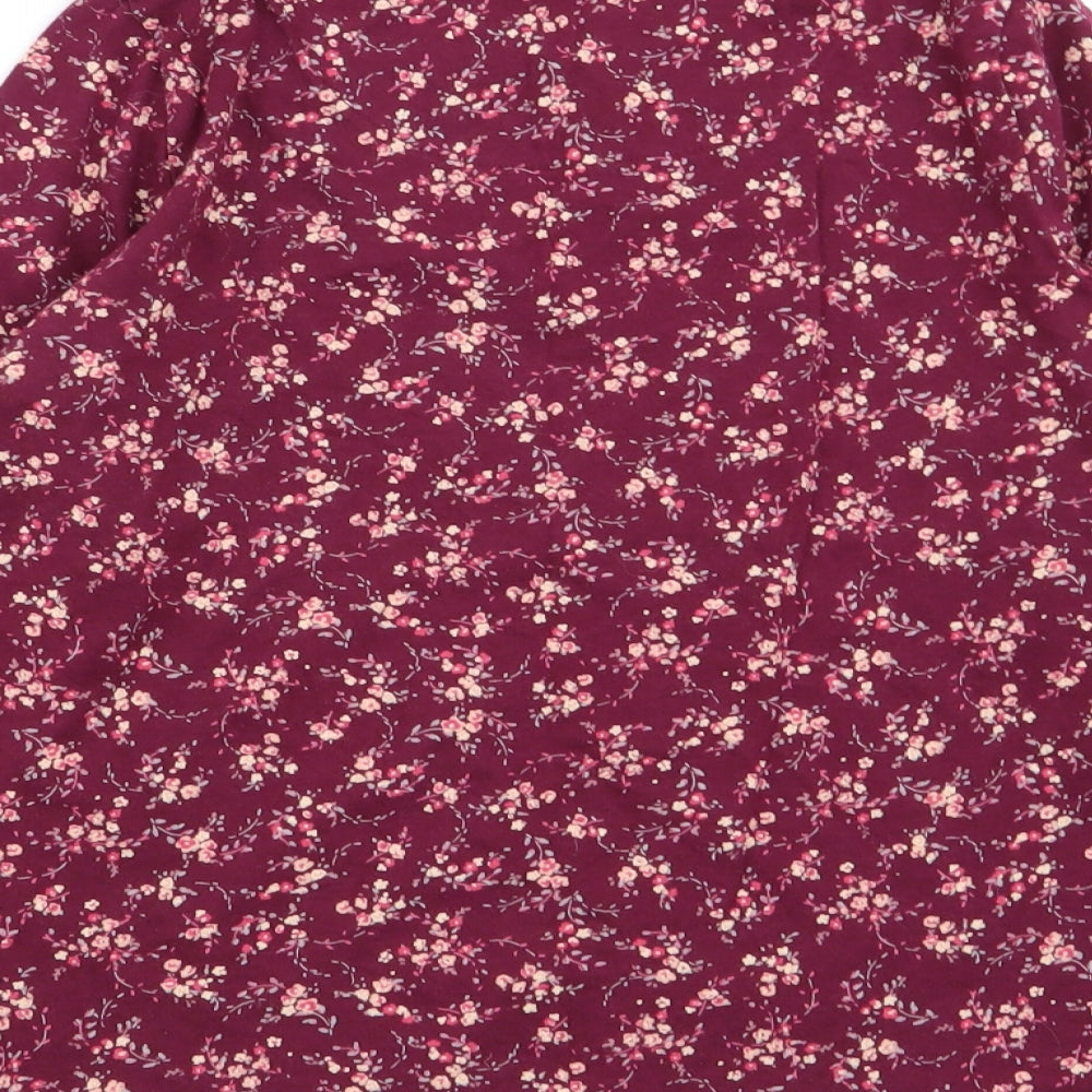 M  Girls Red Floral  Basic T-Shirt Size 8 Years