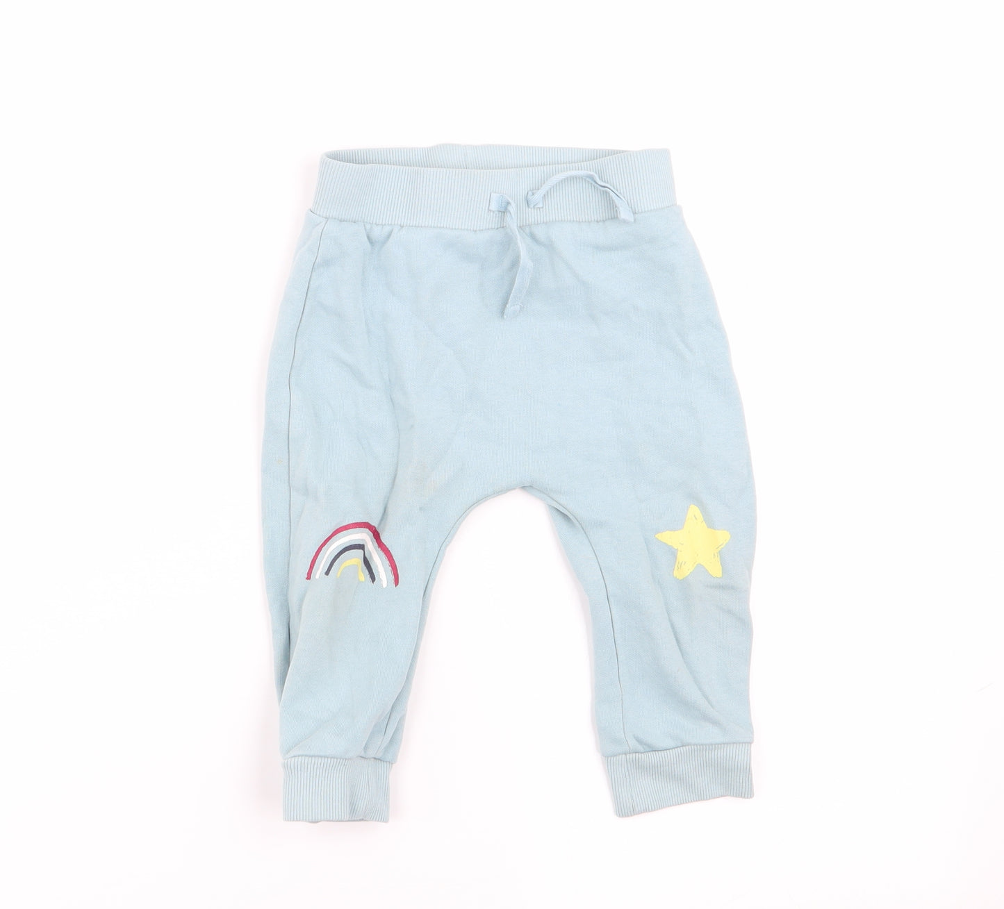 Asda George Boys Blue   Jogger Trousers Size 9-12 Months