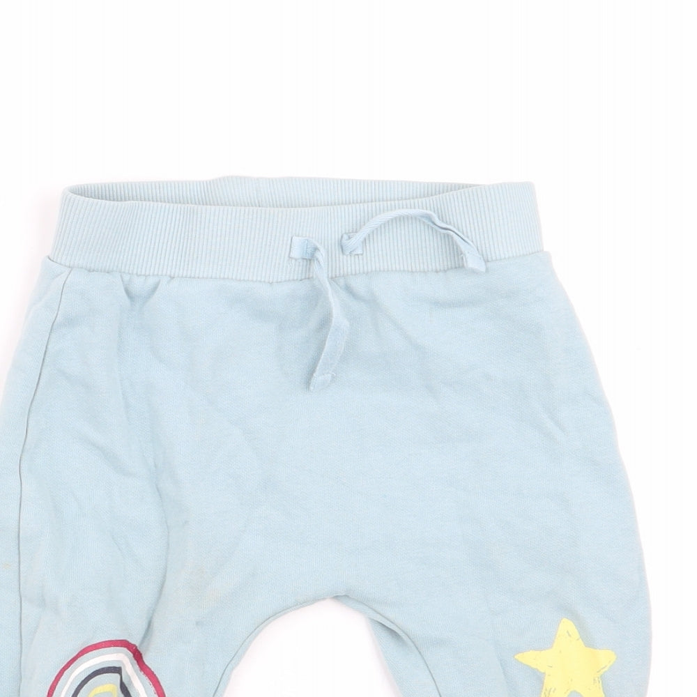 Asda George Boys Blue   Jogger Trousers Size 9-12 Months