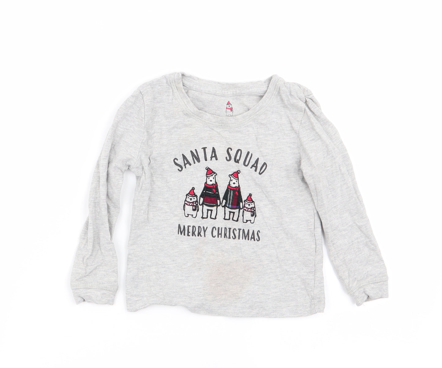 lily and dan Boys Grey Solid   Pyjama Top Size 2-3 Years