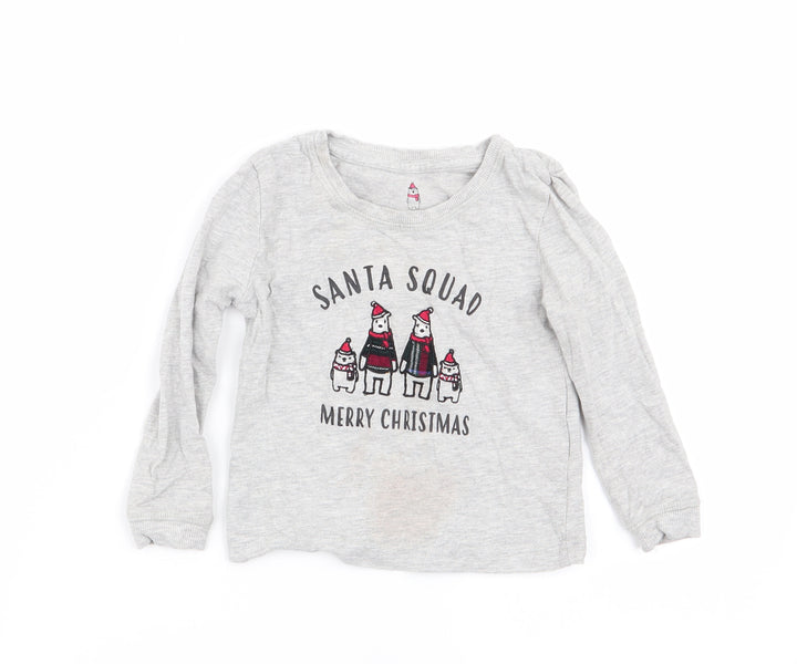 lily and dan Boys Grey Solid   Pyjama Top Size 2-3 Years