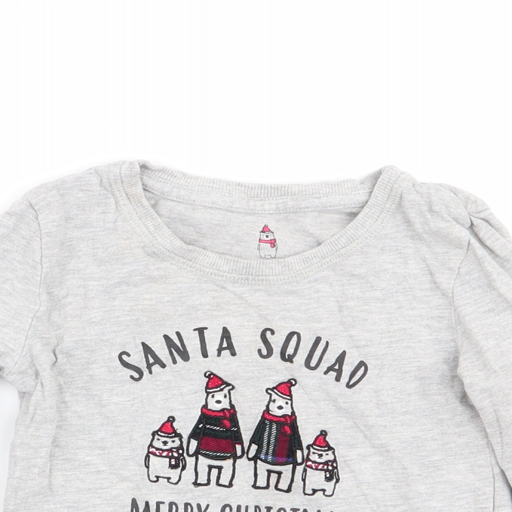 lily and dan Boys Grey Solid   Pyjama Top Size 2-3 Years
