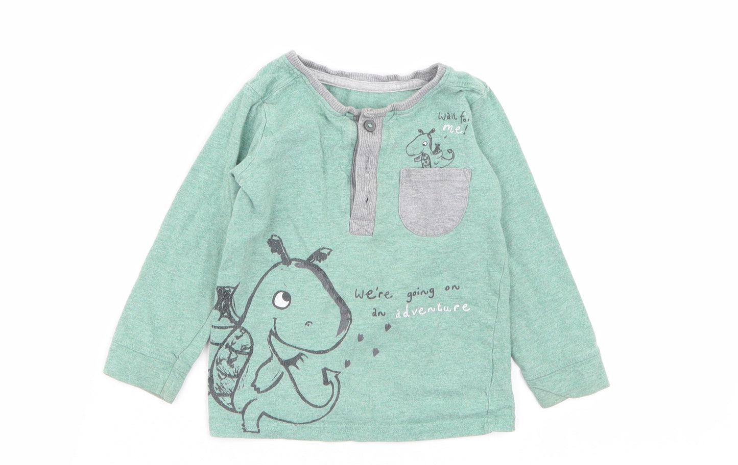 Asda George Boys Green Animal Print  Basic T-Shirt Size 12-18 Months
