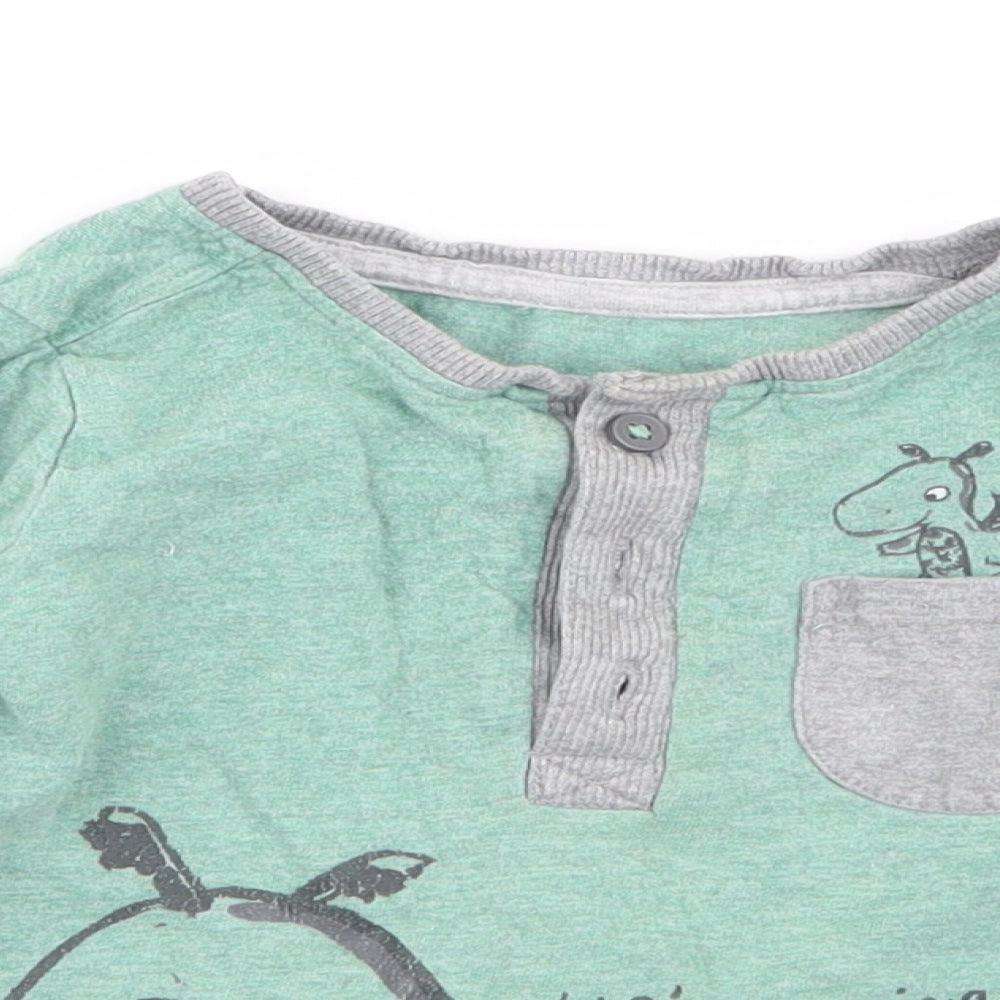 Asda George Boys Green Animal Print  Basic T-Shirt Size 12-18 Months