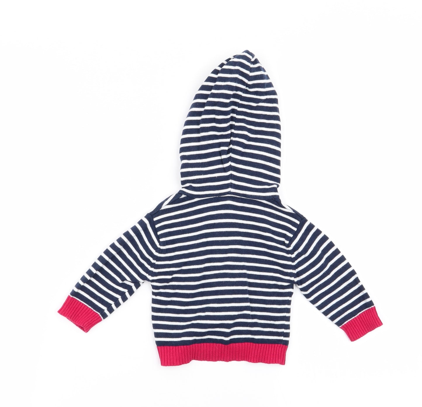 JoJo Maman Bébé Boys Multicoloured Striped  Full Zip Jumper Size 0-3 Months