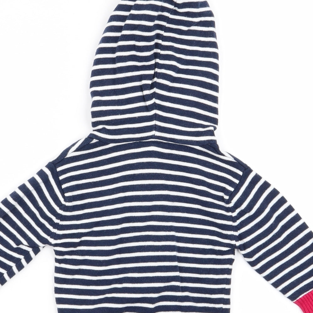 JoJo Maman Bébé Boys Multicoloured Striped  Full Zip Jumper Size 0-3 Months