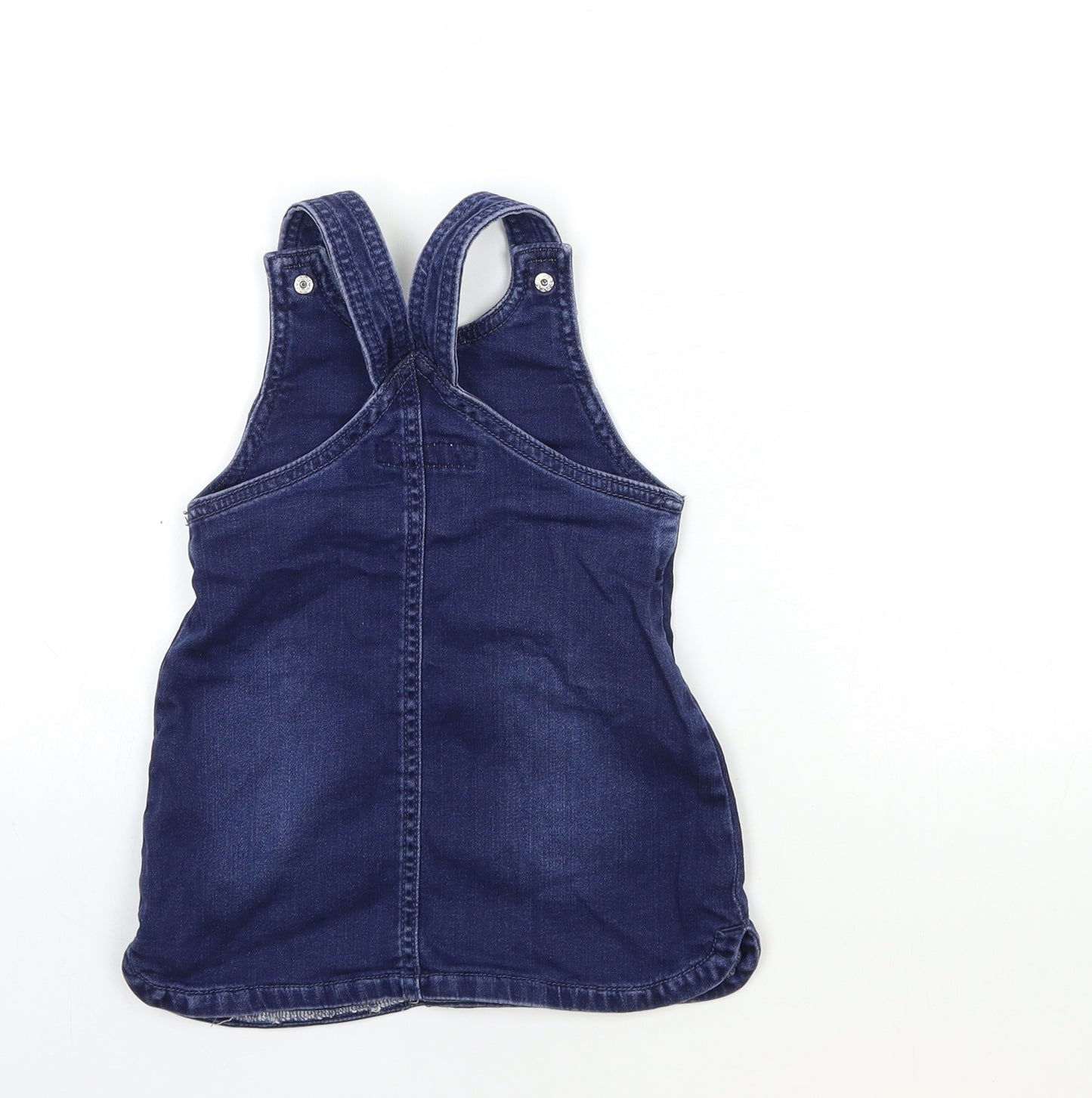 Maine Baby Blue  Denim Pinafore/Dungaree Dress  Size 9-12 Months