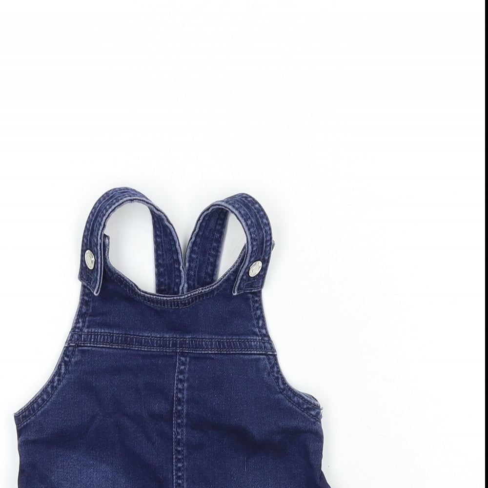 Maine Baby Blue  Denim Pinafore/Dungaree Dress  Size 9-12 Months