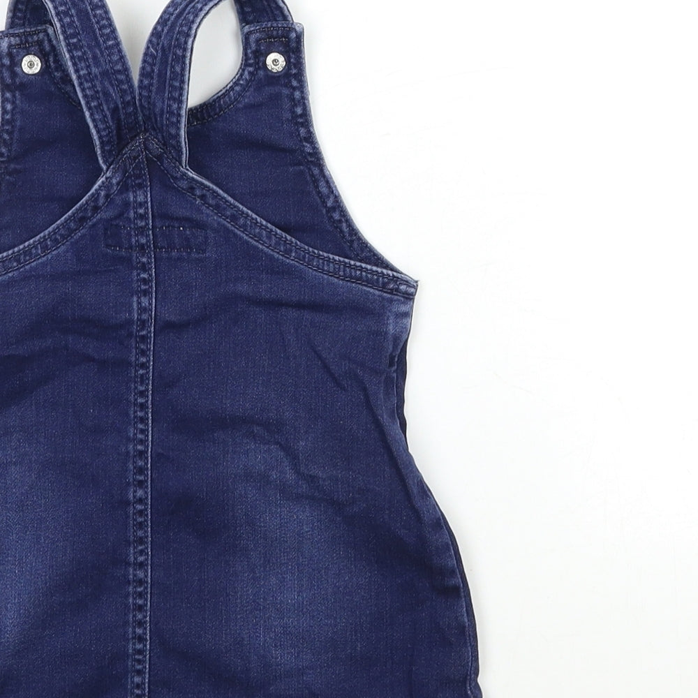 Maine Baby Blue  Denim Pinafore/Dungaree Dress  Size 9-12 Months