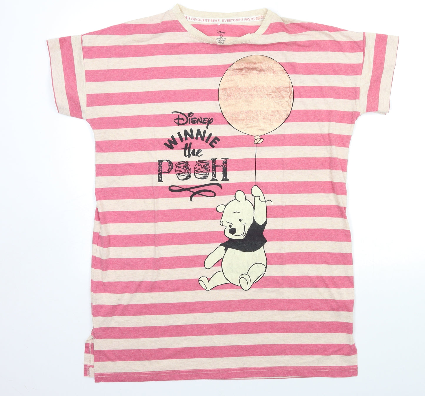 Disney Womens Pink Striped  Top Nightshirt Size 10