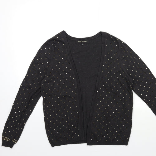 River Island Womens Grey  Knit Cardigan Jumper Size 12