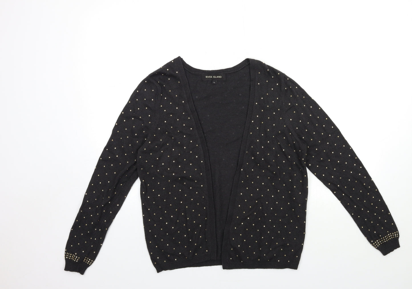 River Island Womens Grey  Knit Cardigan Jumper Size 12