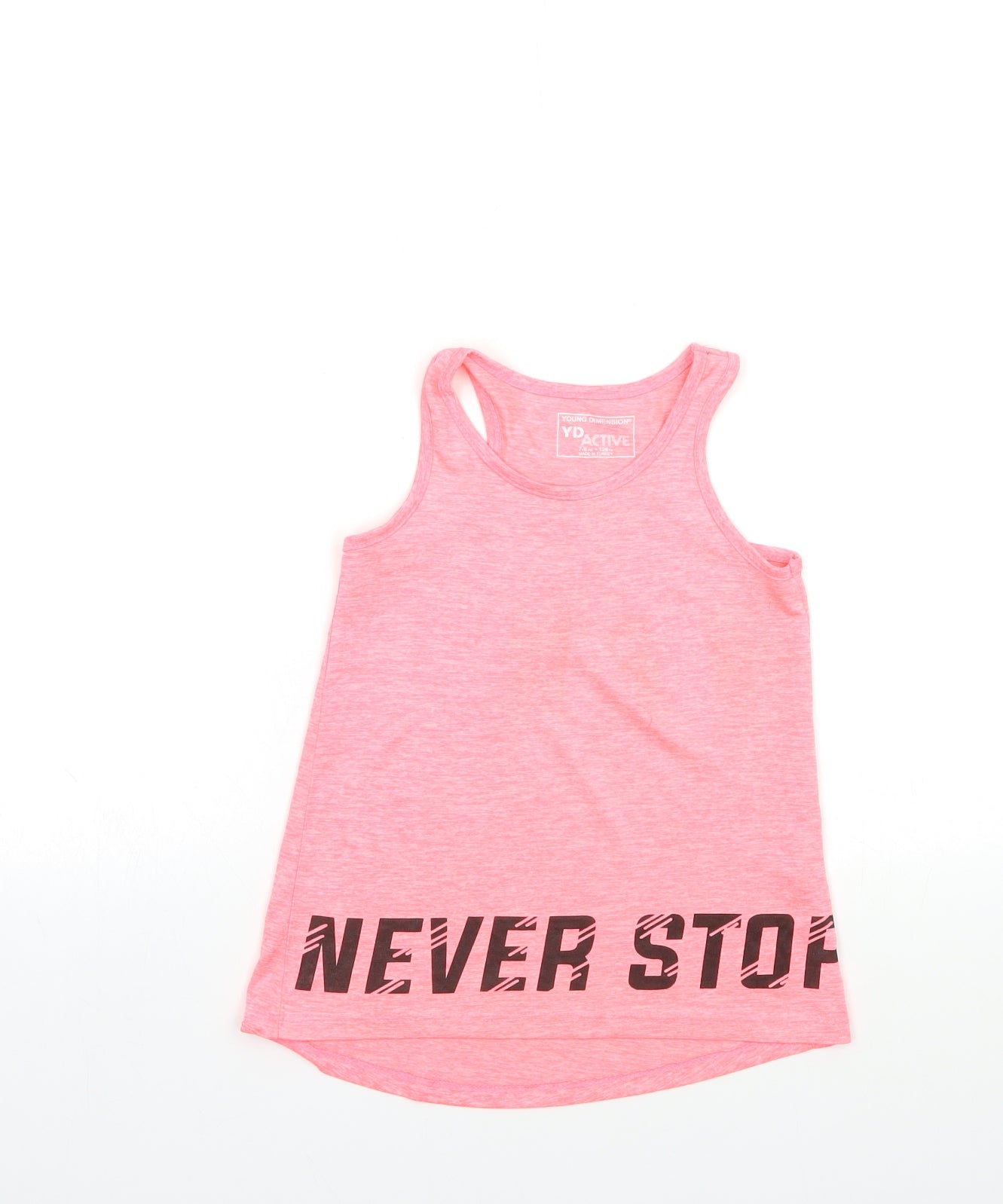 Young Dimension Girls Pink   Basic T-Shirt Size 7-8 Years