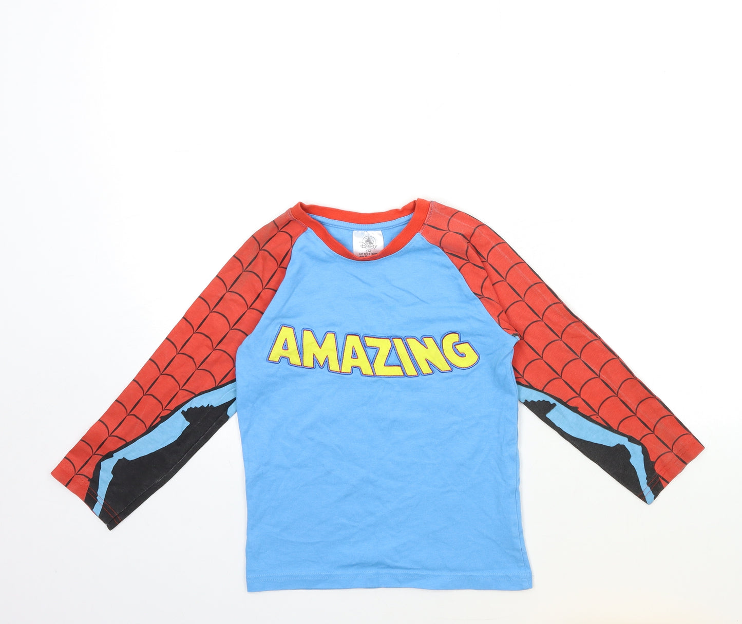 Disney Boys Blue   Basic T-Shirt Size 7-8 Years  - Spider Man