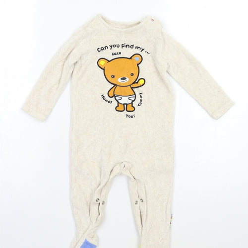 F&F Baby Beige  Fleece Babygrow One-Piece Size 6-9 Months
