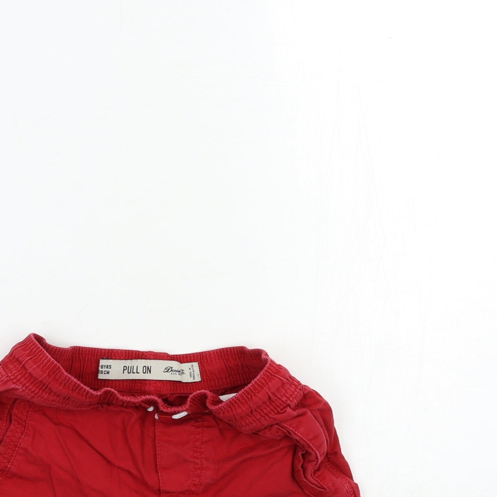 Denim & Co. Boys Red   Bermuda Shorts Size 7-8 Years
