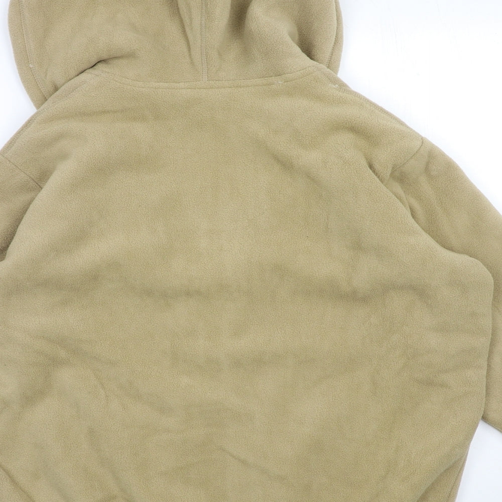 Cotton Traders Mens Beige  Fleece Full Zip Hoodie Size M