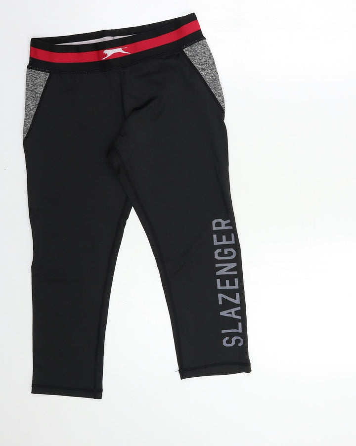 Slazenger Womens Black Compression Leggings Size 12 L21 in