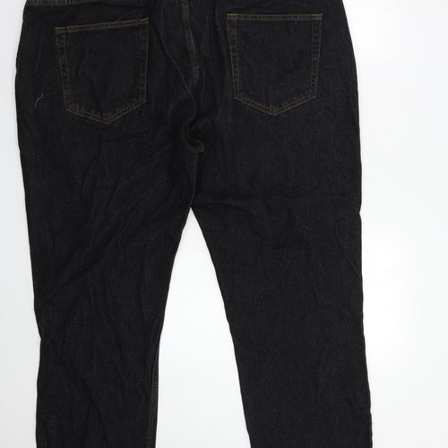 George Mens Black  Denim Straight Jeans Size 44 in L32 in