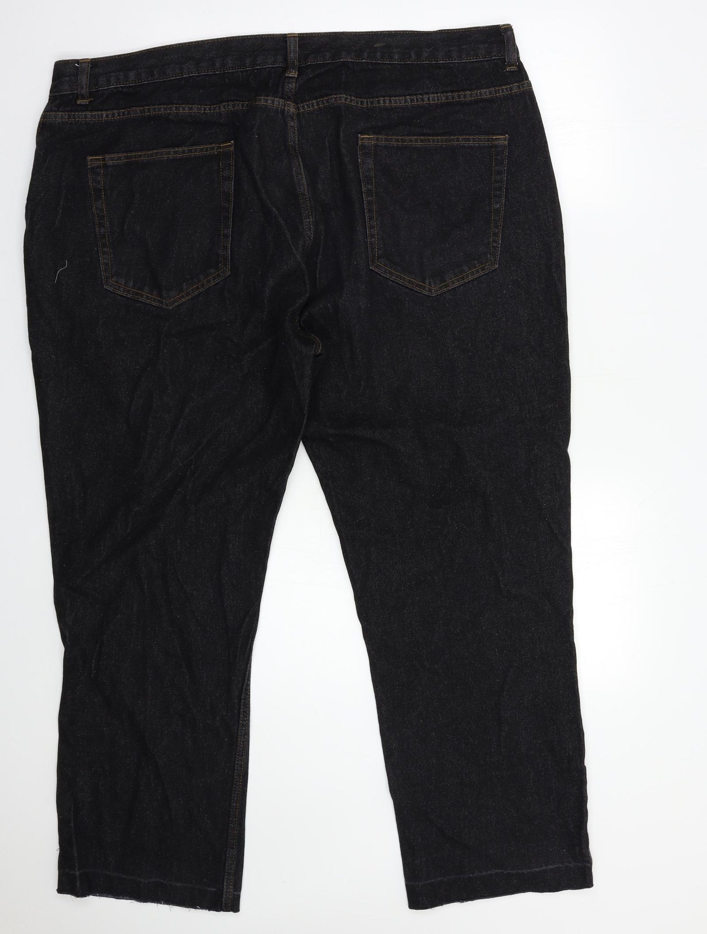 George Mens Black  Denim Straight Jeans Size 44 in L32 in