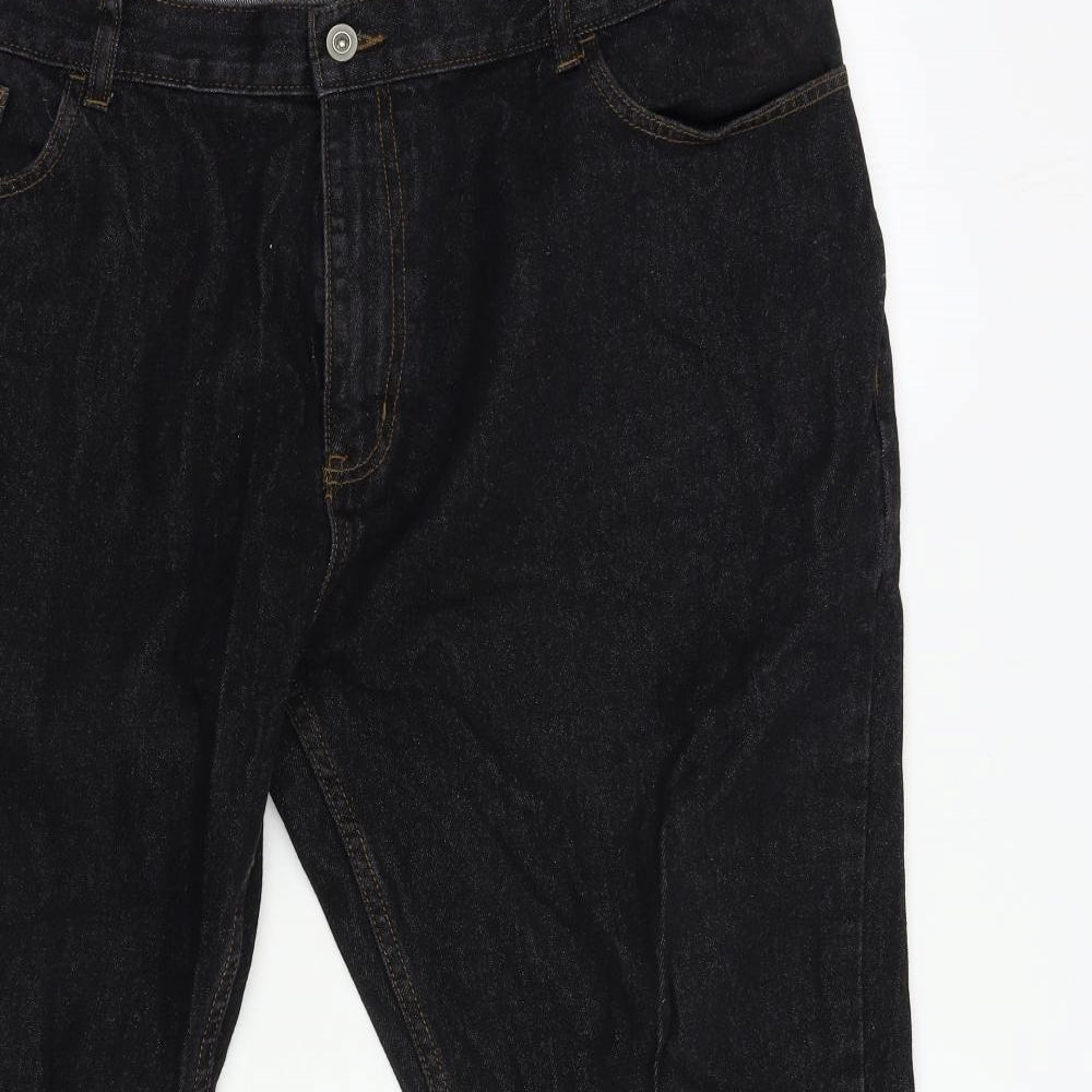 George Mens Black  Denim Straight Jeans Size 44 in L32 in