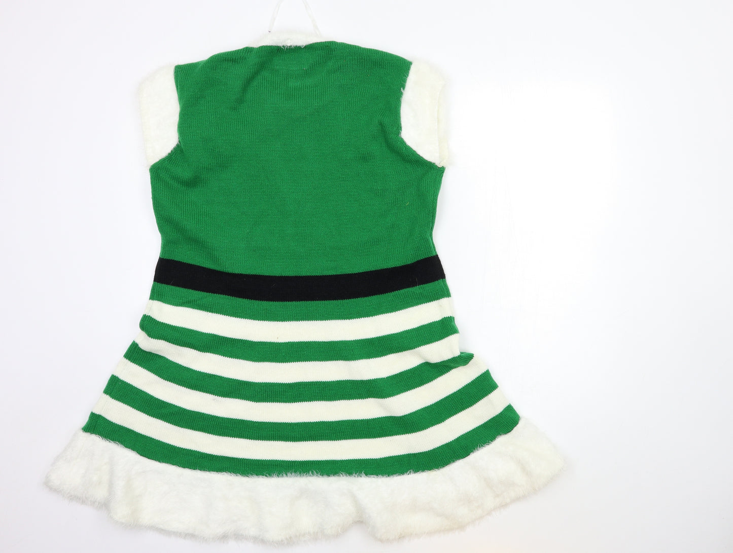 Atmosphere Womens Green Striped Knit A-Line  Size 14  - christmas