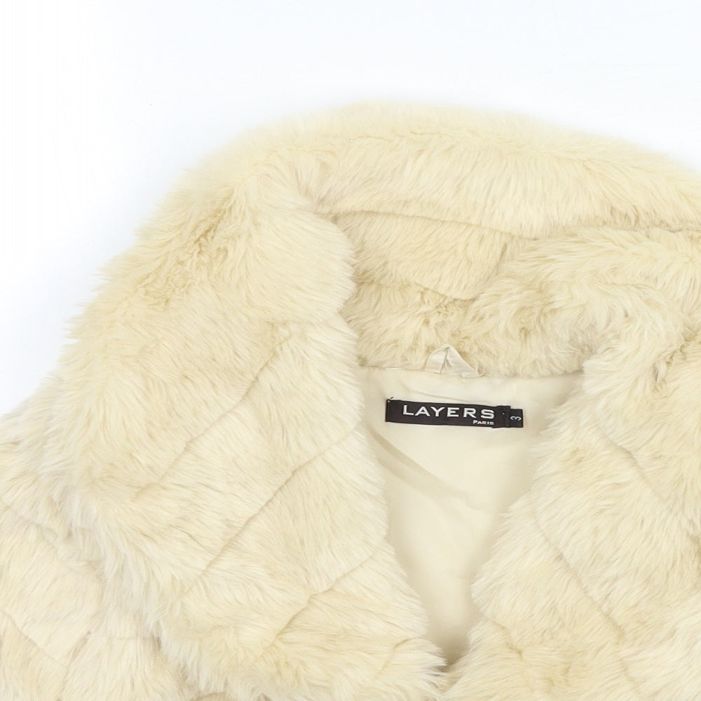 Layers Womens Beige   Jacket Coat Size M