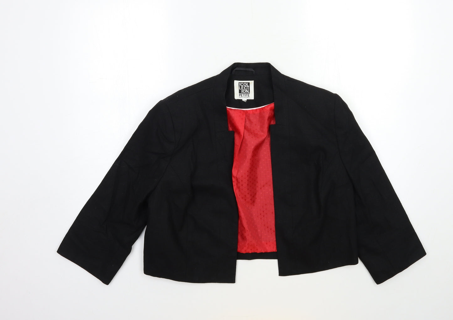 Debenhams Womens Black  Ramie Jacket Blazer Size 16