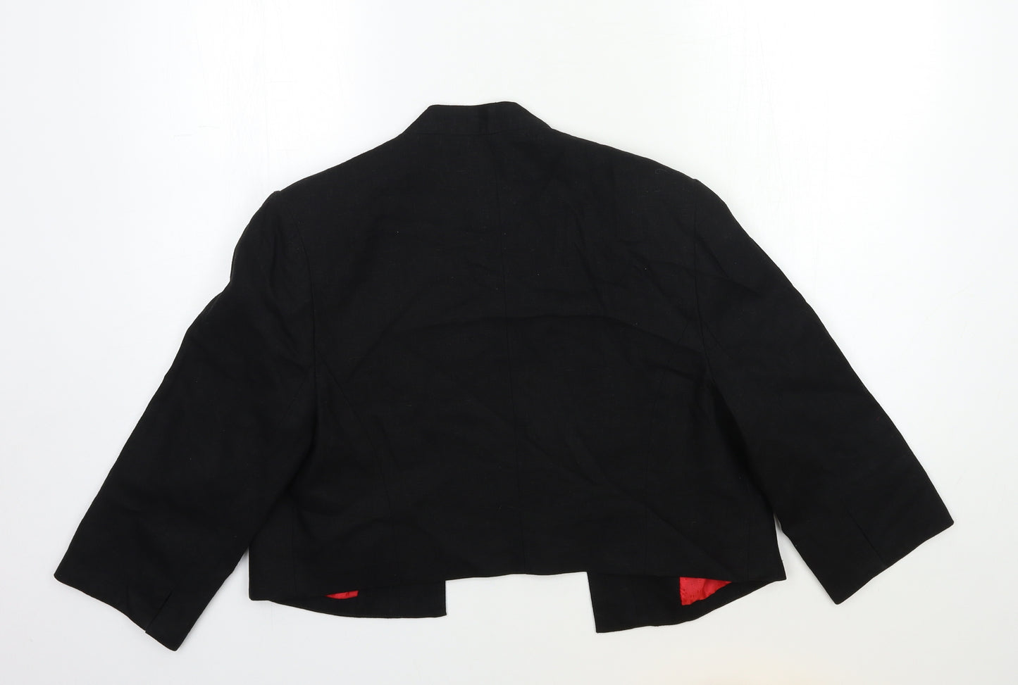 Debenhams Womens Black  Ramie Jacket Blazer Size 16