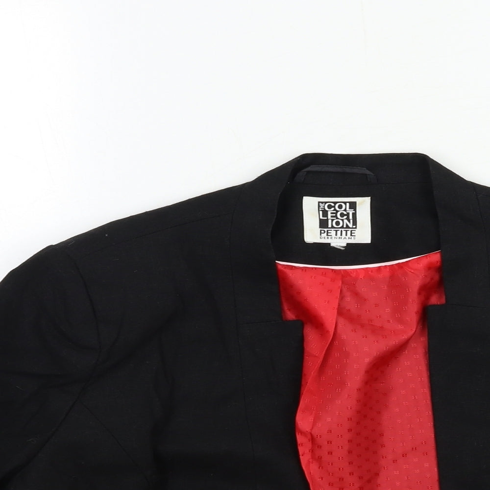 Debenhams Womens Black  Ramie Jacket Blazer Size 16