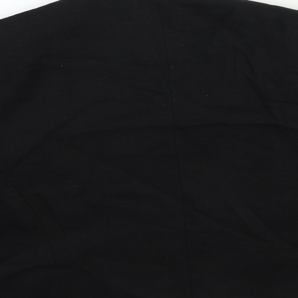 Debenhams Womens Black  Ramie Jacket Blazer Size 16