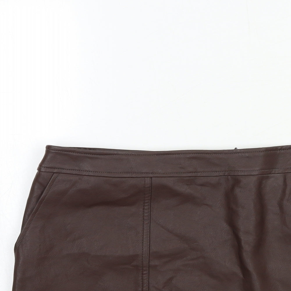 NEXT Womens Brown   Mini Skirt Size 14