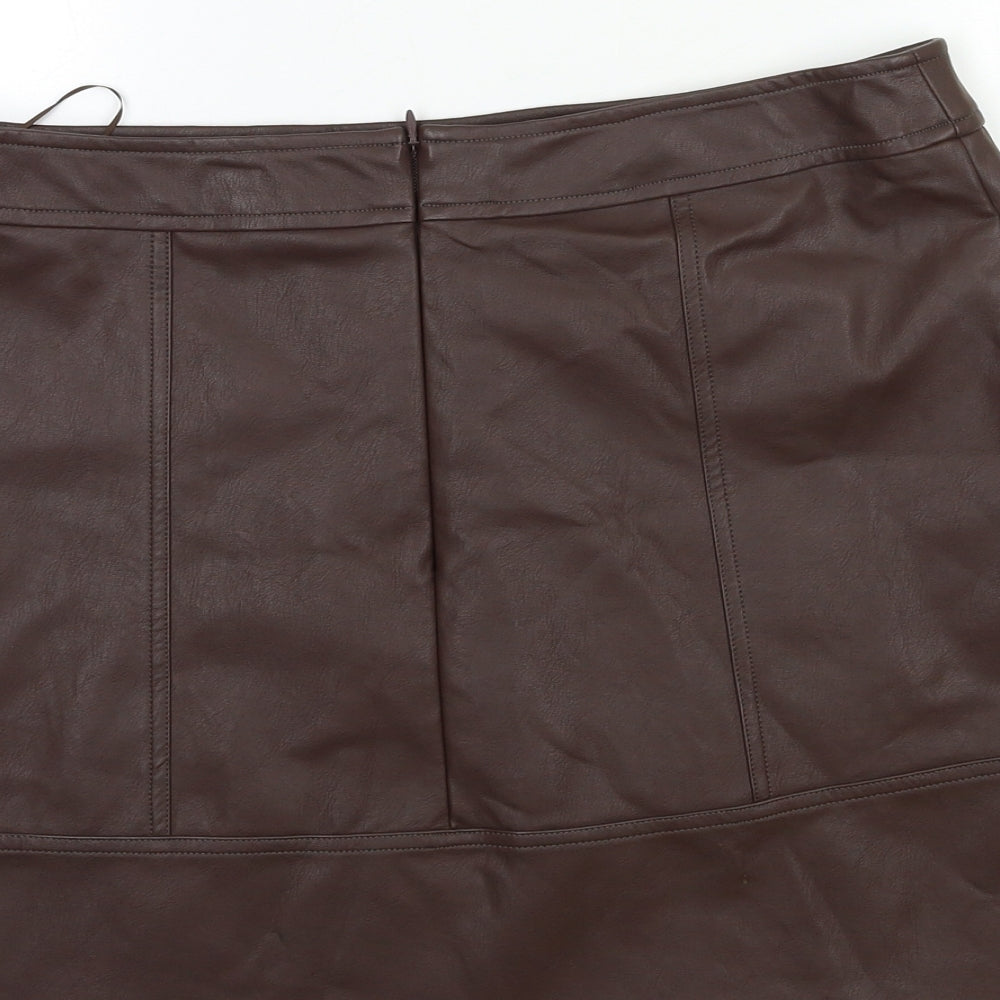 NEXT Womens Brown   Mini Skirt Size 14