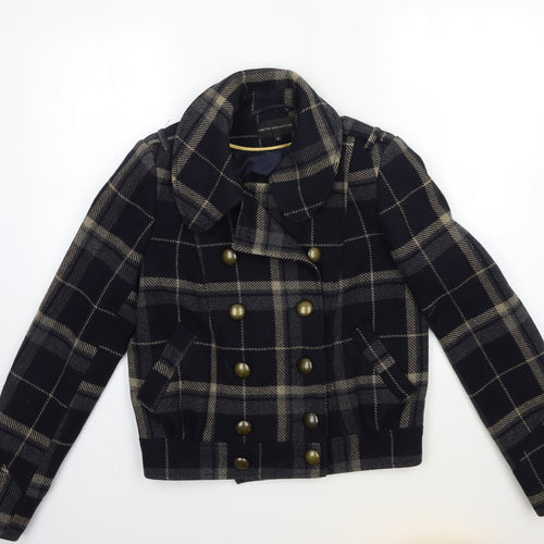Debenhams Womens Blue Check  Jacket Coat Size 8