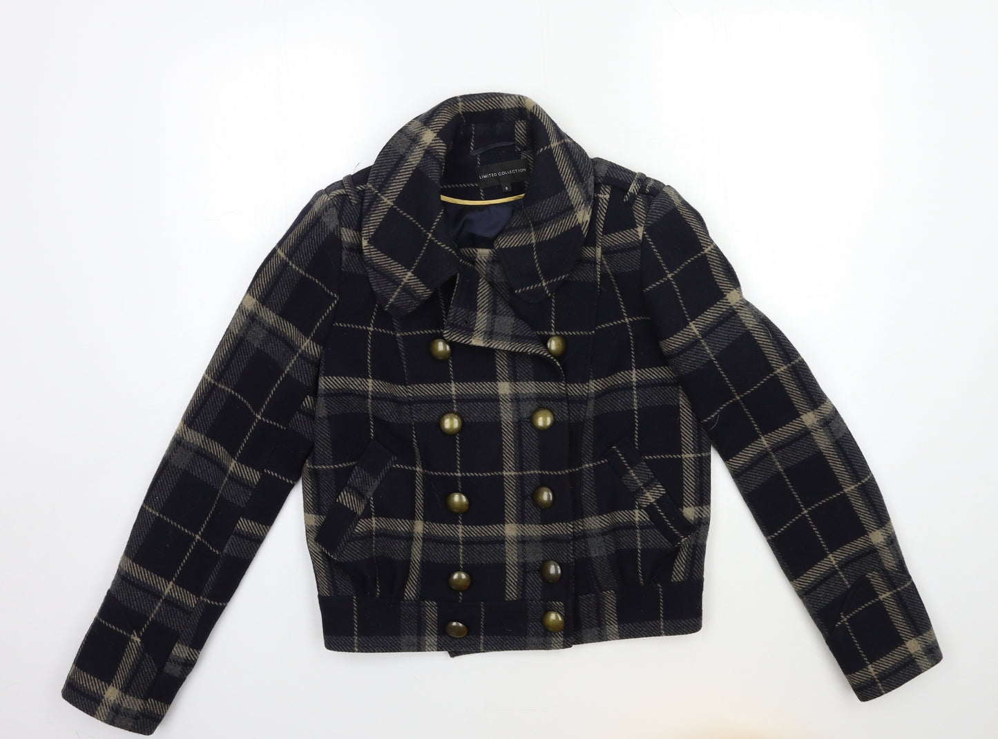 Debenhams Womens Blue Check  Jacket Coat Size 8