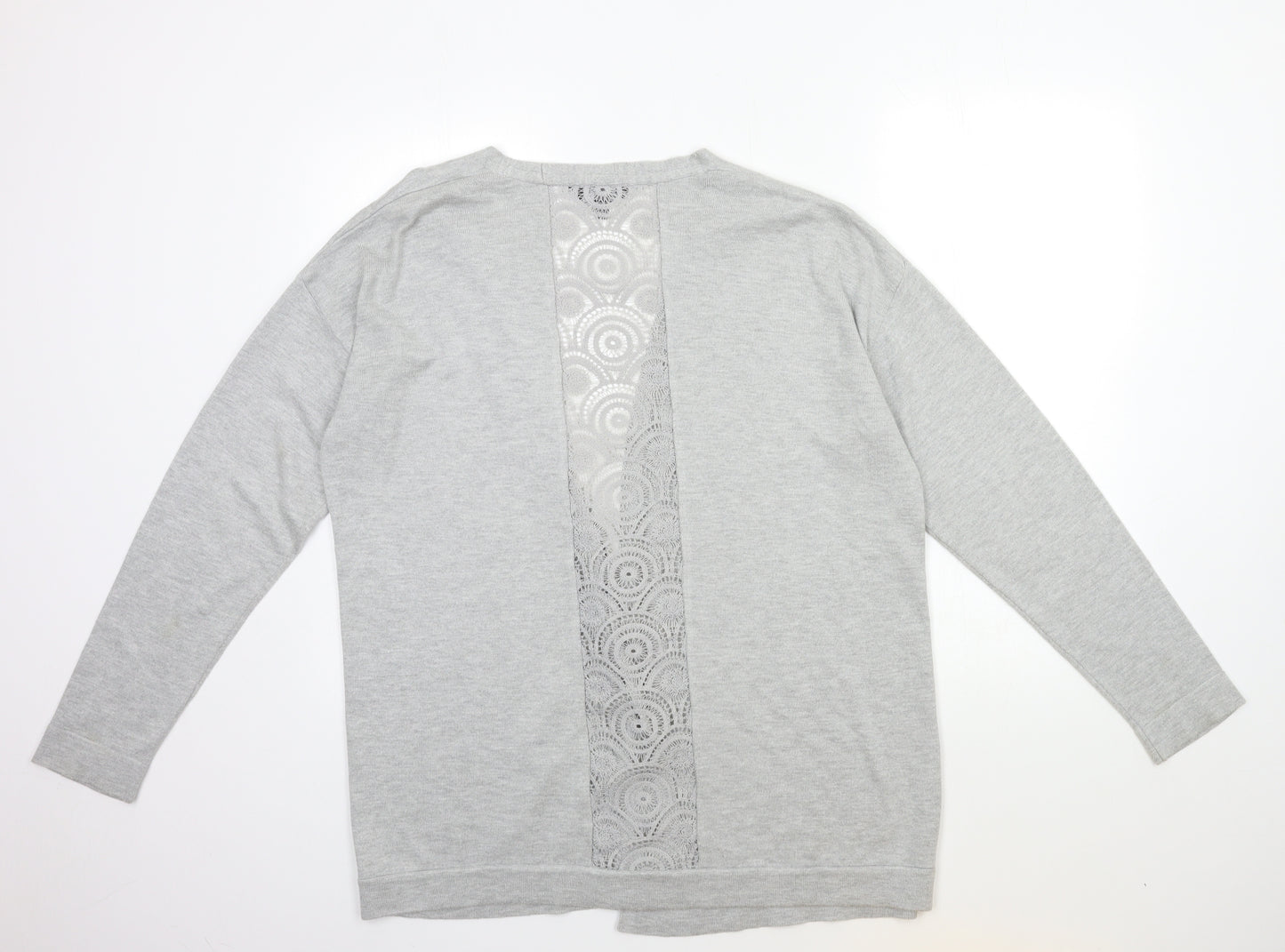 Dorothy Perkins Womens Grey  Knit Cardigan Jumper Size 18